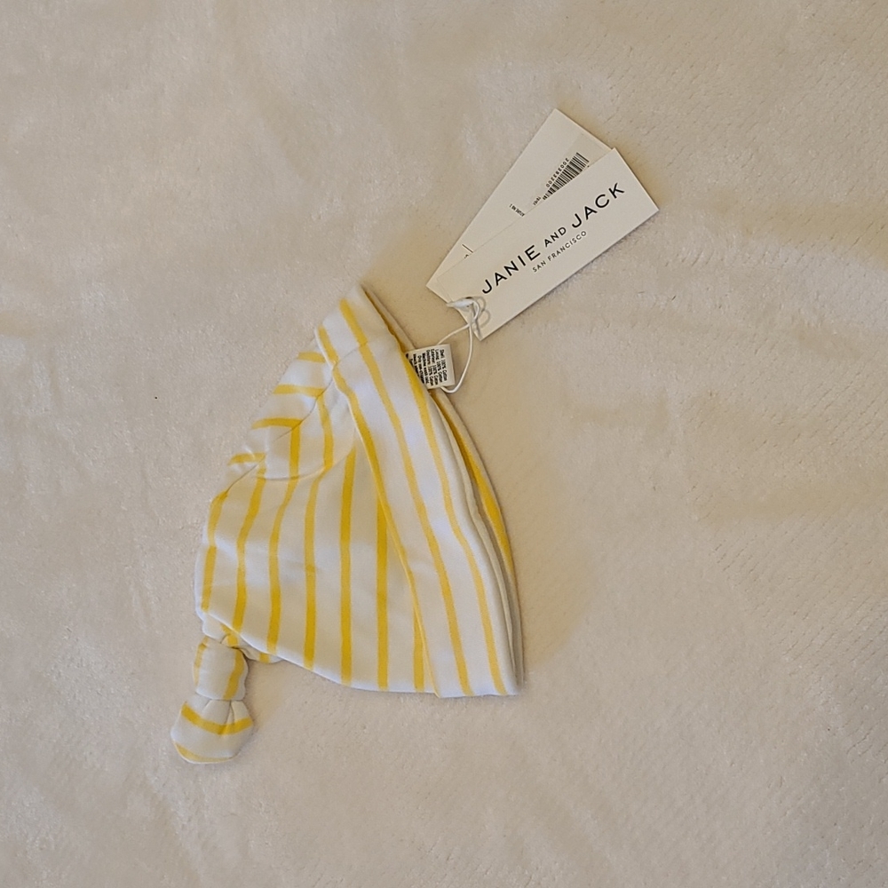 Janie And Jack NWT Infant Hat Yello Stripes 0-3 Months